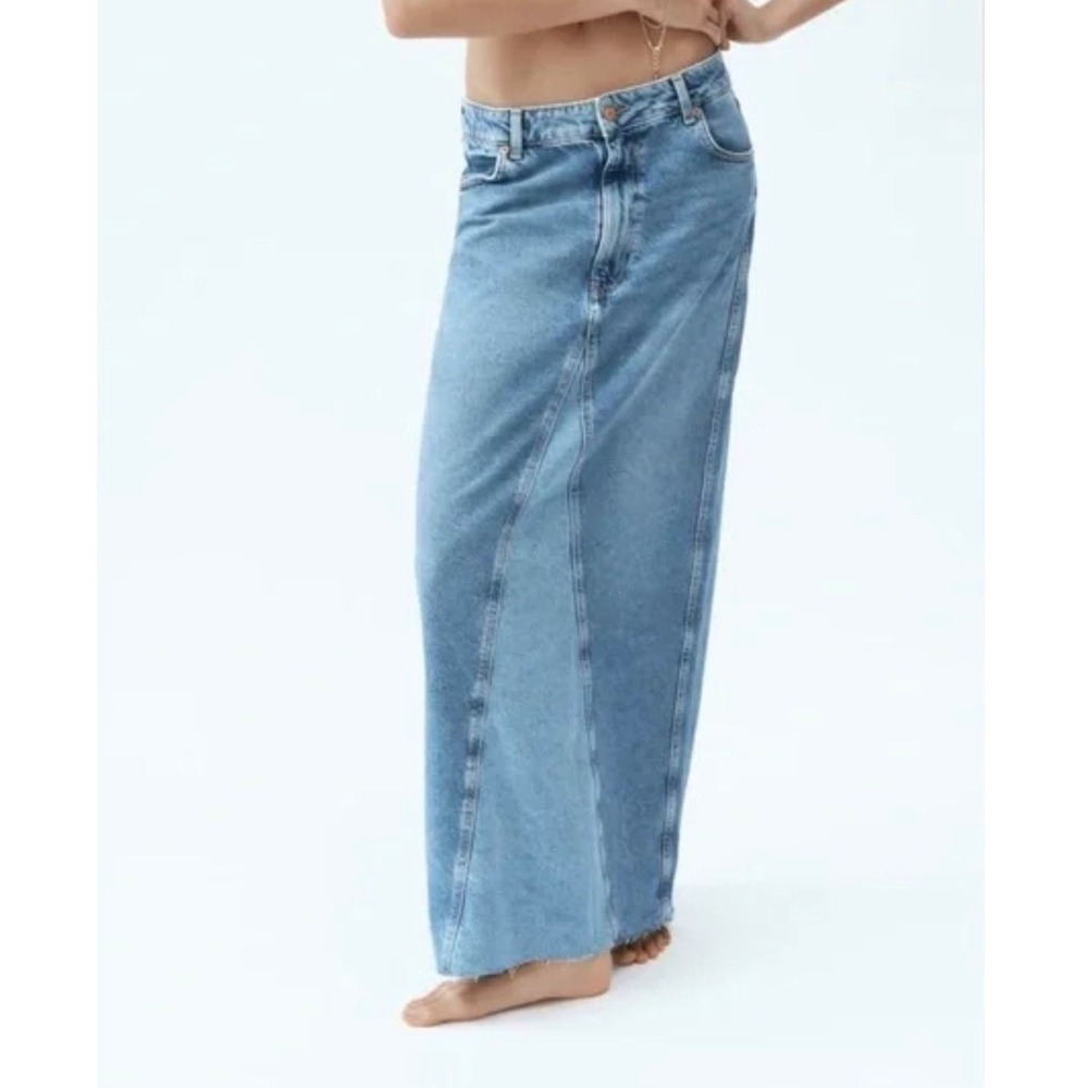 ZARA Denim Maxi Skirt Size XS New With Tag‎ Needs Minor Repair $180 Retail - Picture 5 of 7